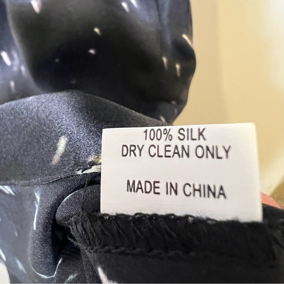 Vintage Burning Torch Silk Drawstring V Neck Dress Size P - Picture 9 of 11